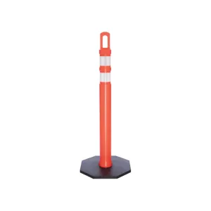 42" JBC Safety Arch Top Traffic Delineator Post Kit - Orange Post   12 LBS Base