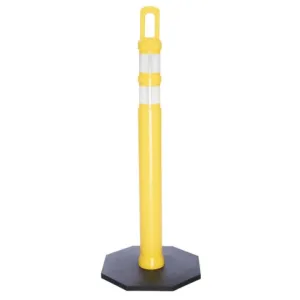 42" JBC Safety Arch Top Traffic Delineator Post Kit - Yellow Post   12 LBS Base