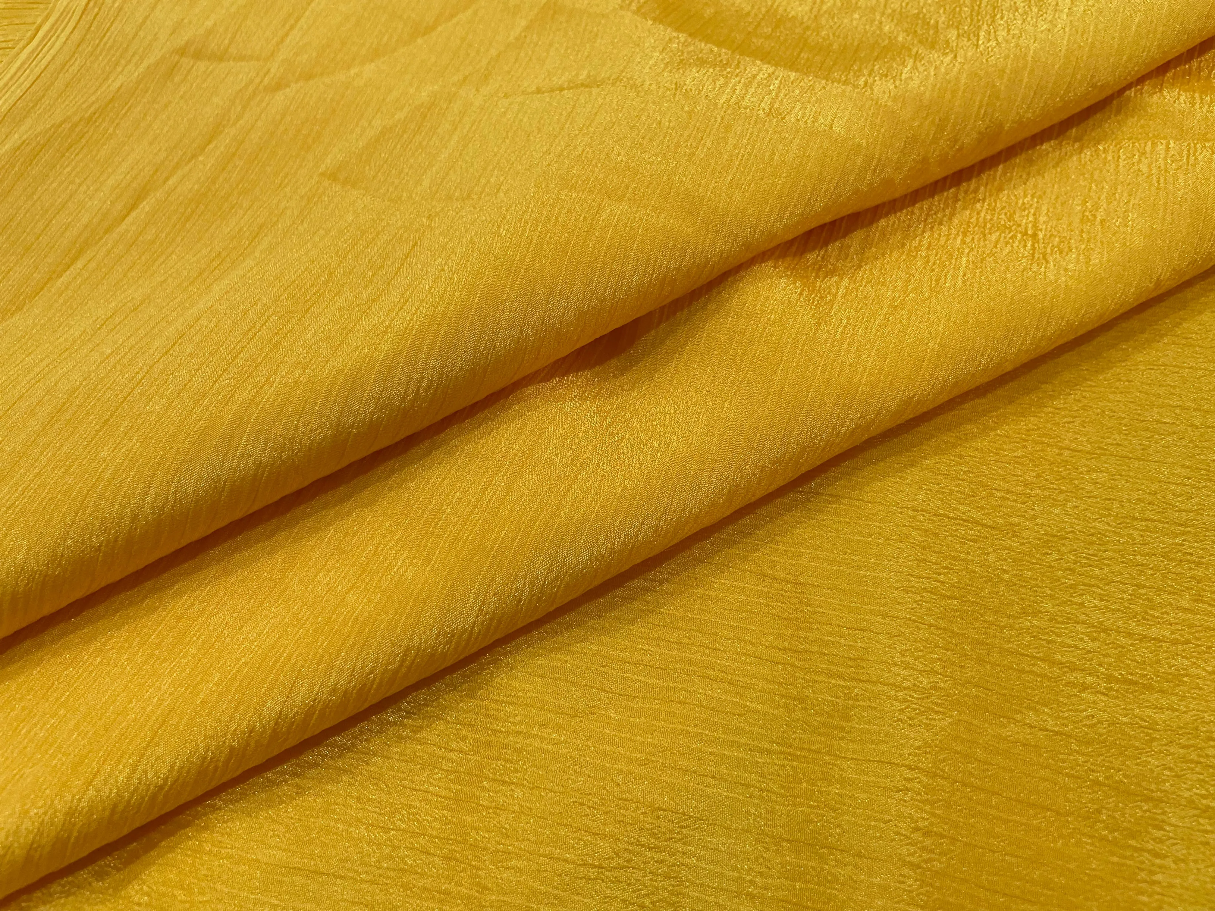 Amber Yellow Plain Chinon Chiffon Fabric