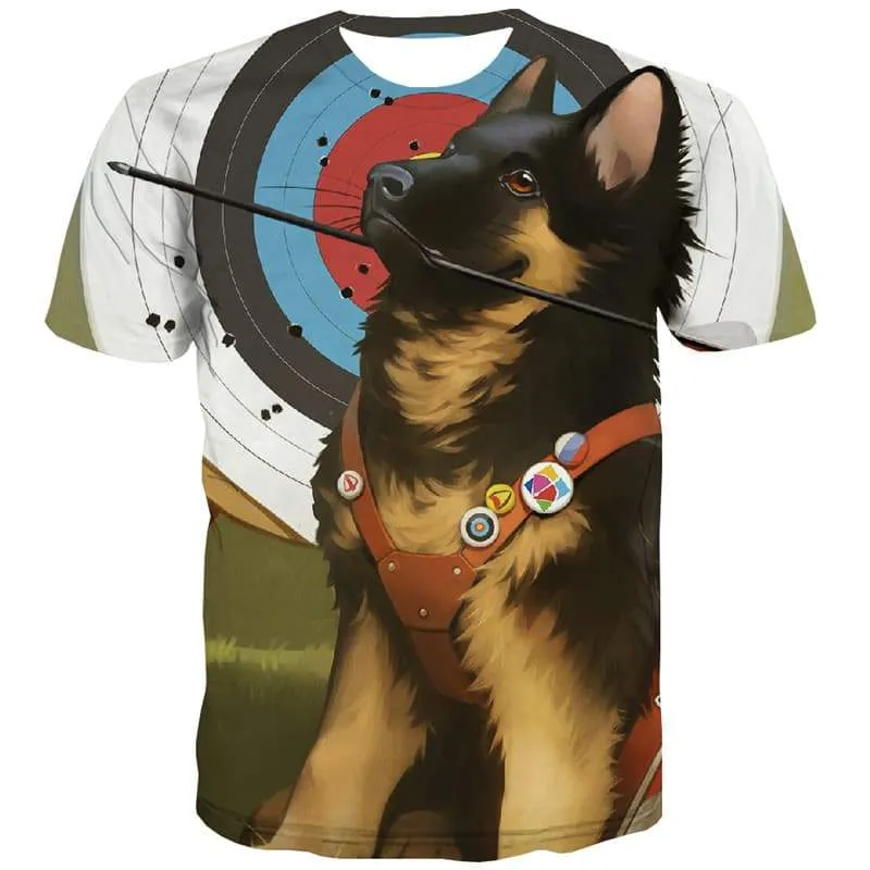 Animal T shirts Men Wolf T shirts Funny Dart Board T-shirts 3d Colorful Shirt Print Hip Hop Tshirts Cool