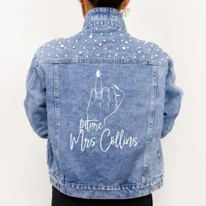 (Blue Pearl) Future Mrs. Denim Jacket