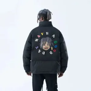 Cartoon Portrait Print Jacket