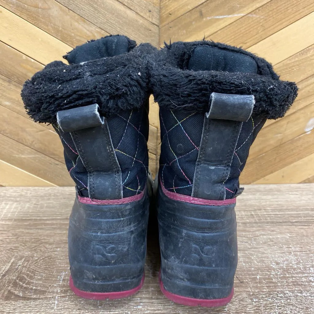 Children's Insulated Winter Boots: Black/Pink-children-13