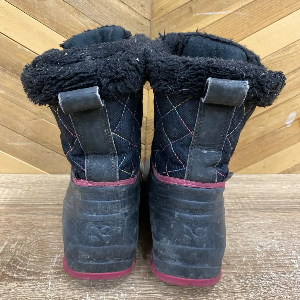 Children's Insulated Winter Boots: Black/Pink-children-13