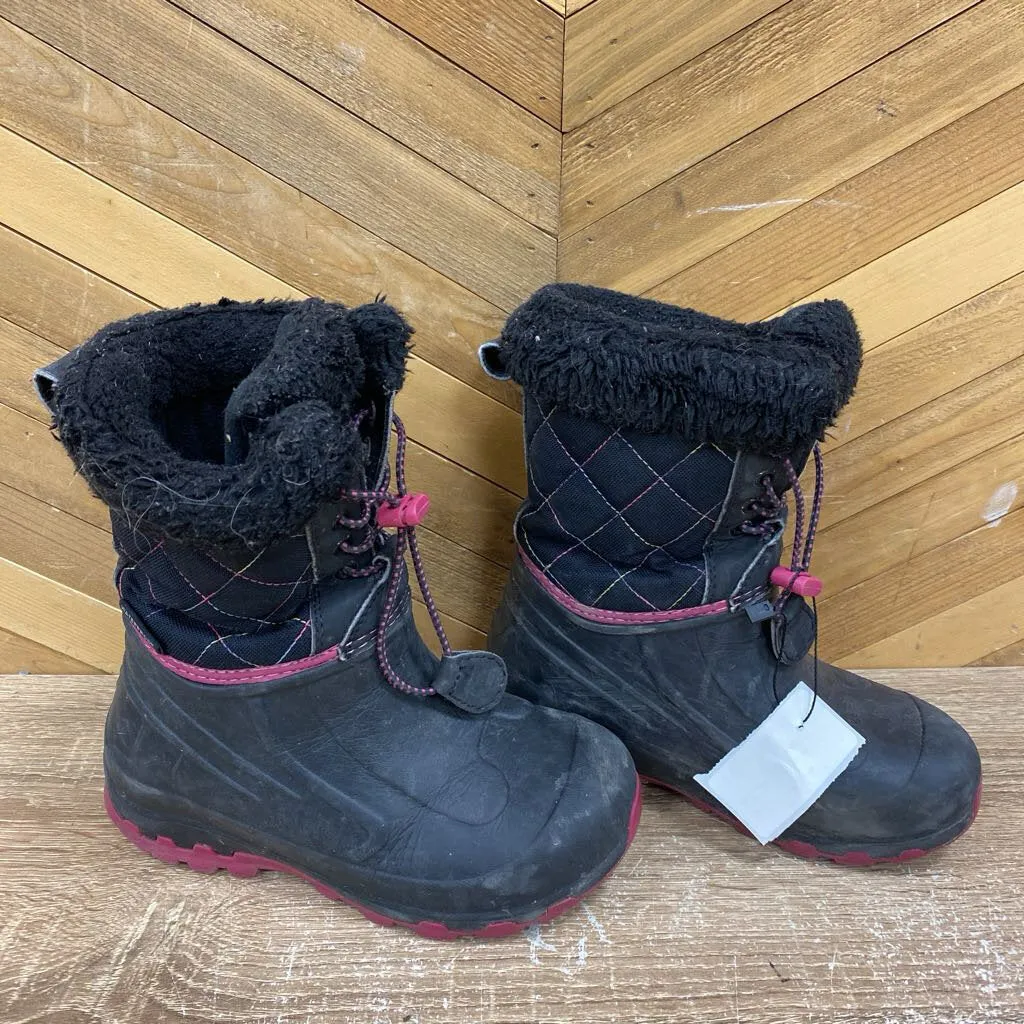 Children's Insulated Winter Boots: Black/Pink-children-13