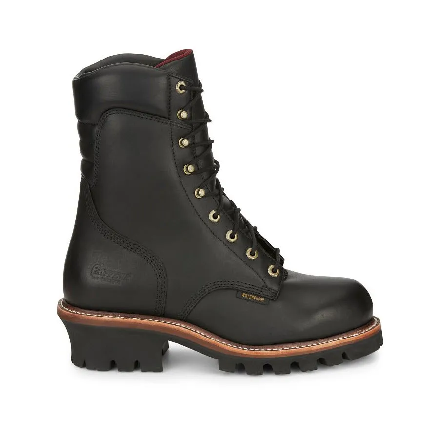 CHIPPEWA STEEL TOE 9" WATERPROOF INSULATED LOGGER BLACK - MENS