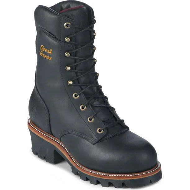 CHIPPEWA STEEL TOE 9" WATERPROOF INSULATED LOGGER BLACK - MENS