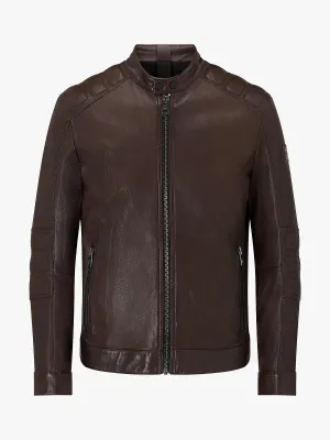 Classic Vintage Brown Leather Biker Jacket for Men