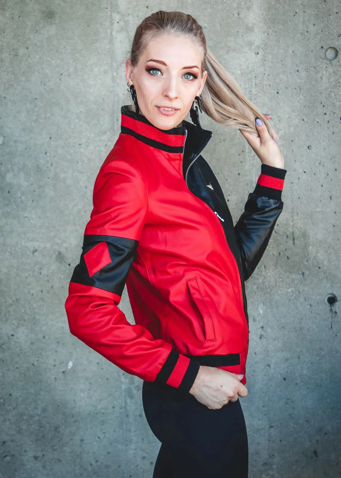 Custom Design Harley Quinn Genuine Leather Jackets