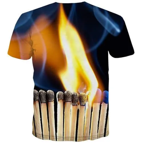 Flame T shirts Men Harajuku T-shirts 3d Abstract T-shirts Graphic Fire Tshirt Printed Gothic T shirts Funny Short Sleeve Hip hop