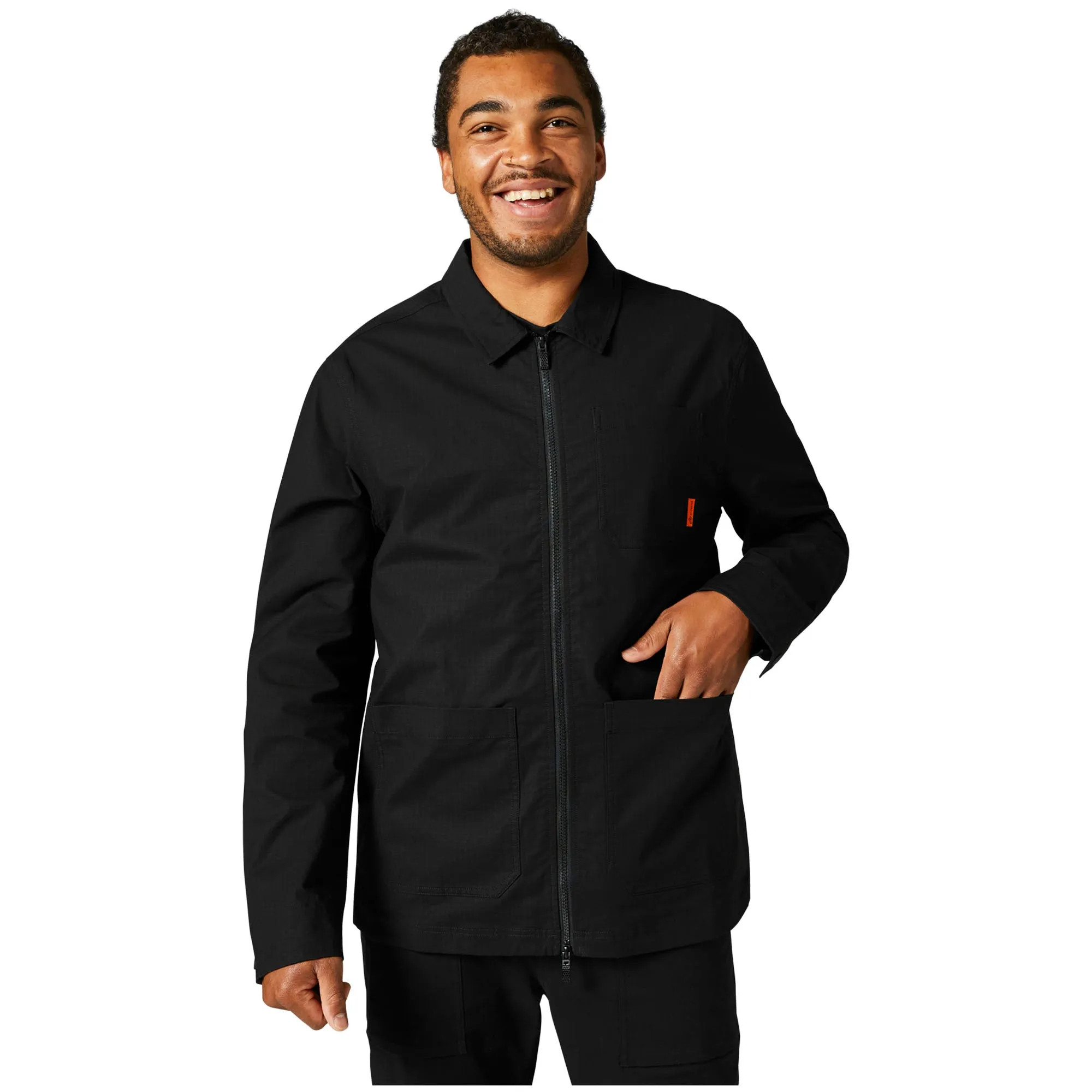 Fox Racing  Mens Black The Raid Jacket Coat Rip Stop DWR Water Resistant Cotton