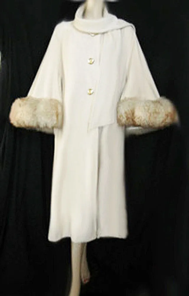 FROM MY OWN PERSONAL COLLECTION - GLAMOROUS VINTAGE KASHMIRACLE SHEARLING CAPE LIKE COAT - ABSOLUTELY BREATHTAKING!