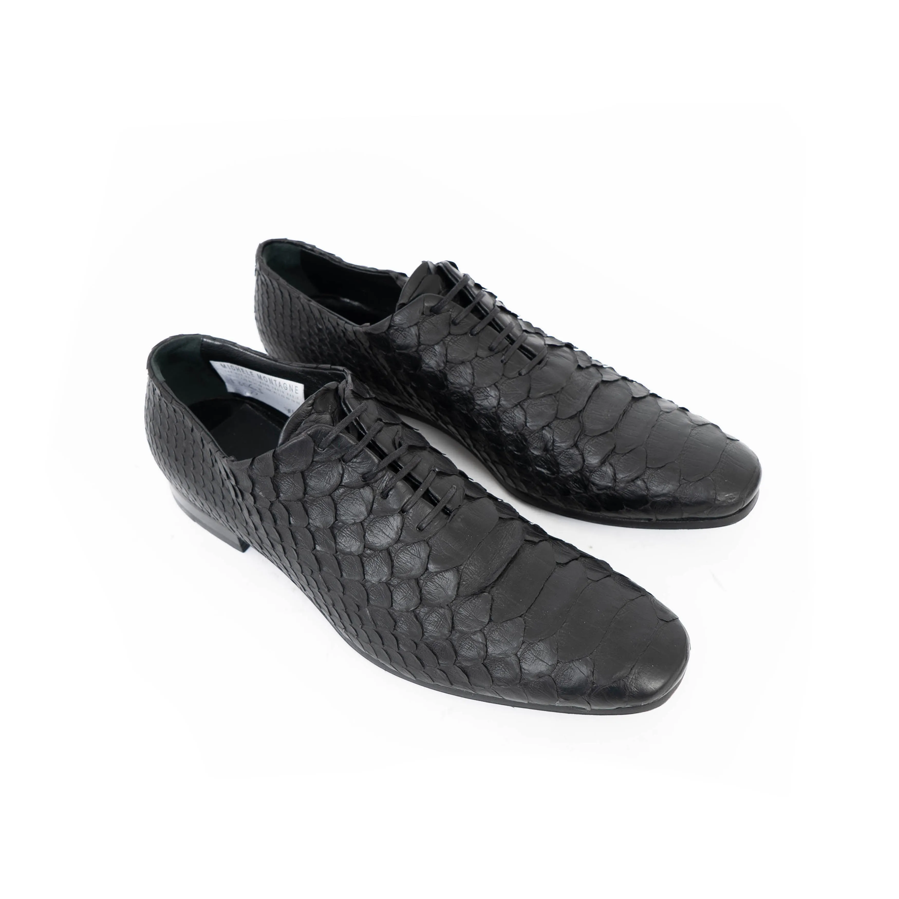 FW14 Black Python Loafer