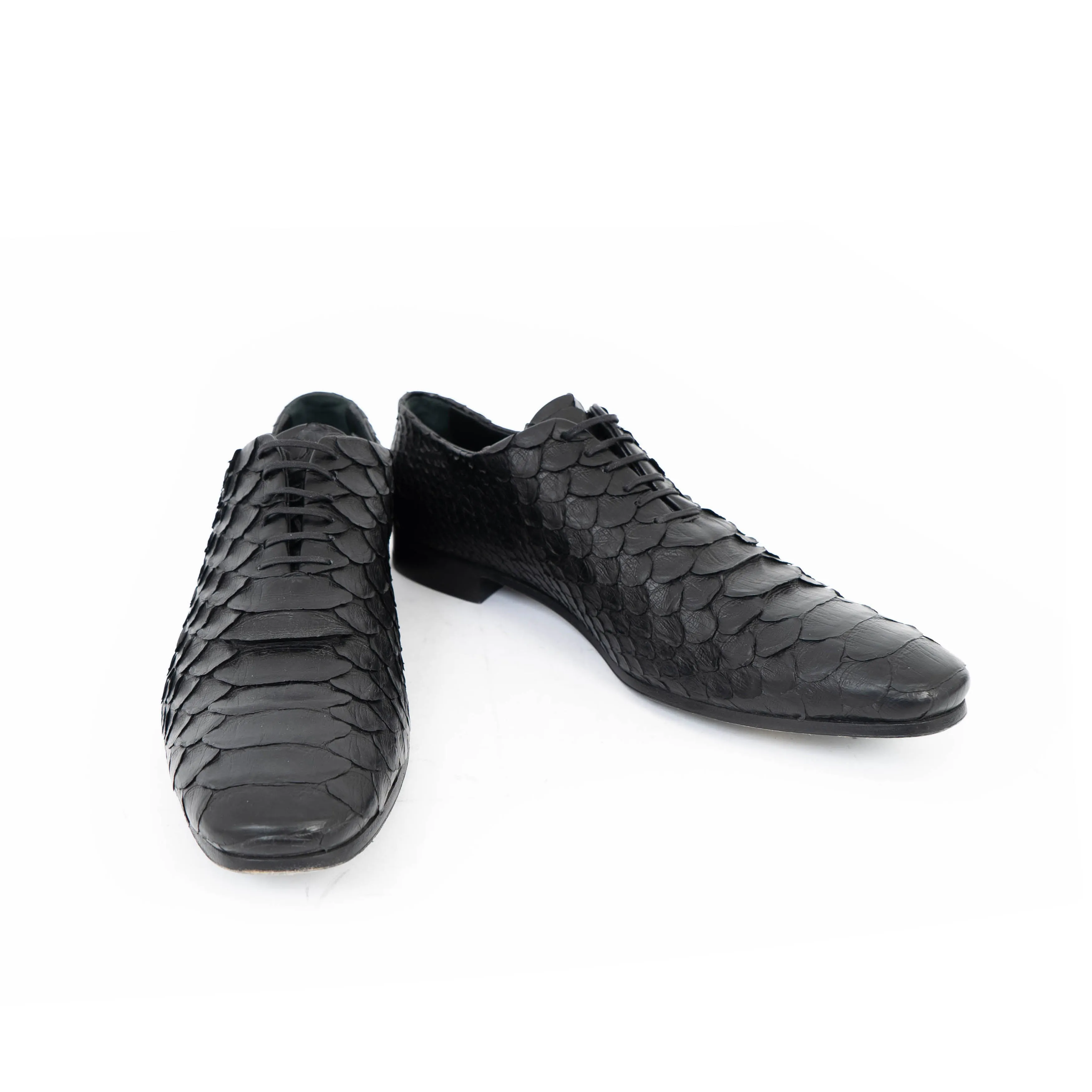 FW14 Black Python Loafer