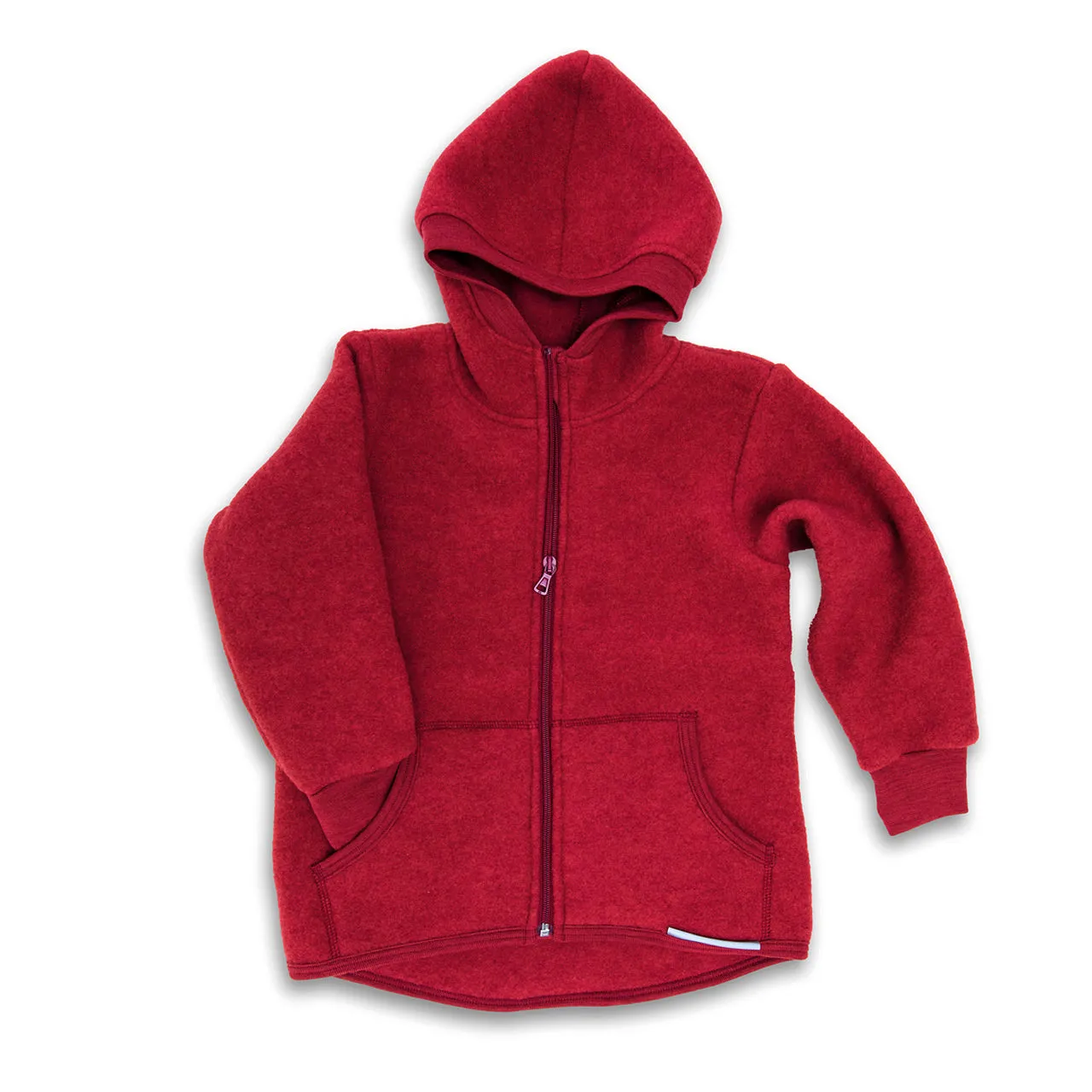 Hooded Jacket in Organic Wool Fleece with Zip (big kids 9-12y )