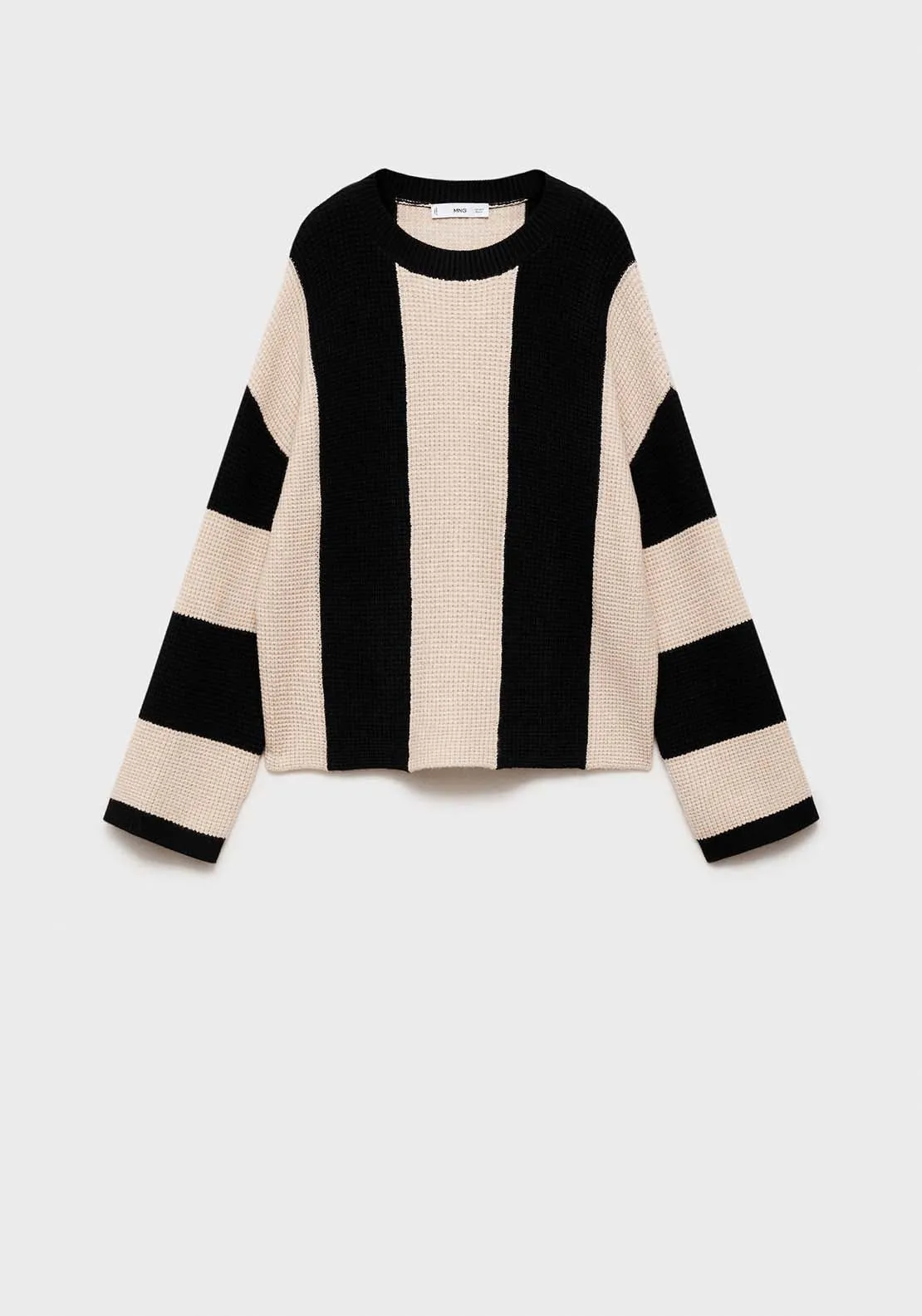 Knit striped sweater - Black