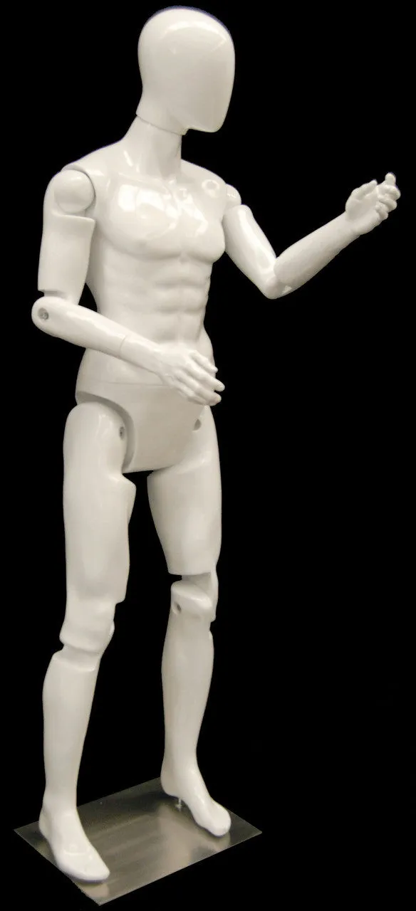 Male White Abstract Posable Mannequin MM-MFXW