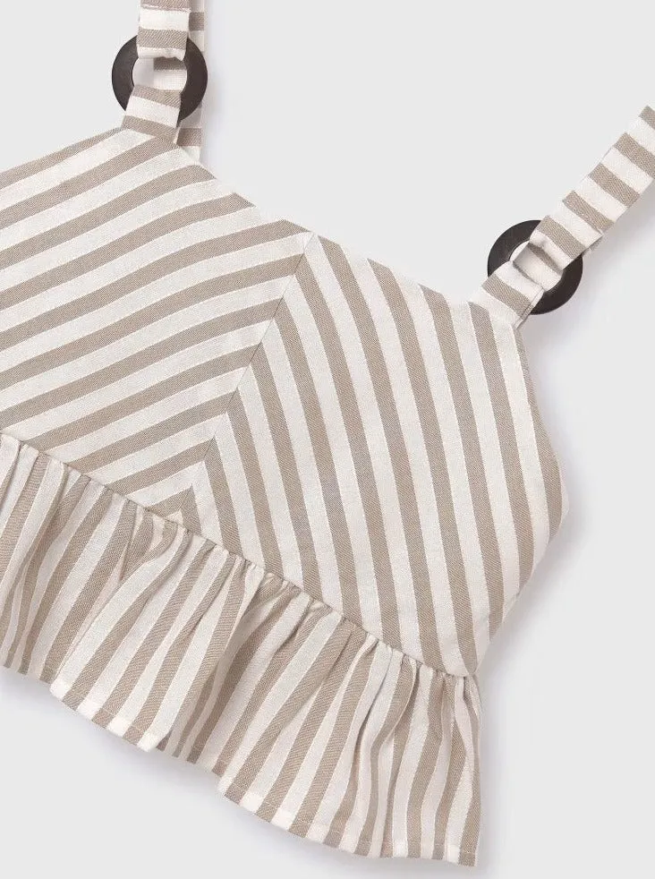 Mayoral Junior Beige Striped Blouse_ 6107-19