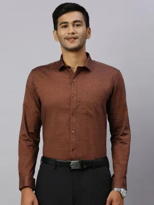 Men 100% Cotton Shirt Brown CL8 GF8