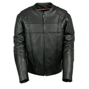 Milwaukee Leather LKM1705 Men's Black Side Stretch Vented Black