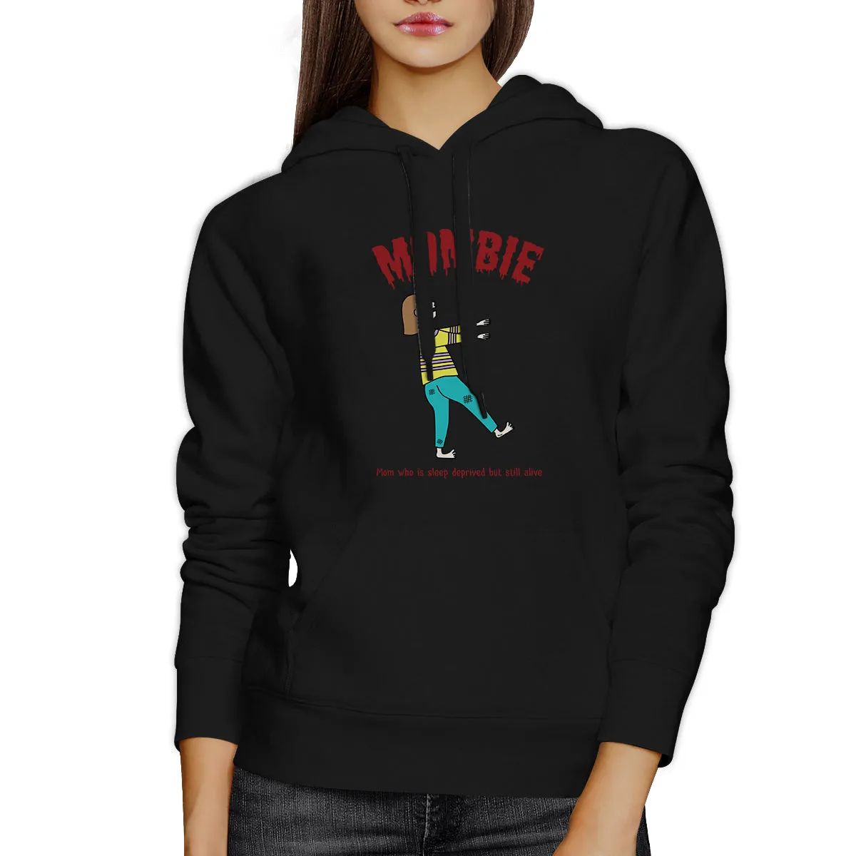 Mombie Sleep Deprived Still Alive Black Hoodie