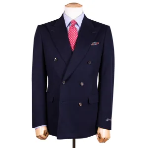 Navy Wool & Cashmere Double-Breasted Jacket