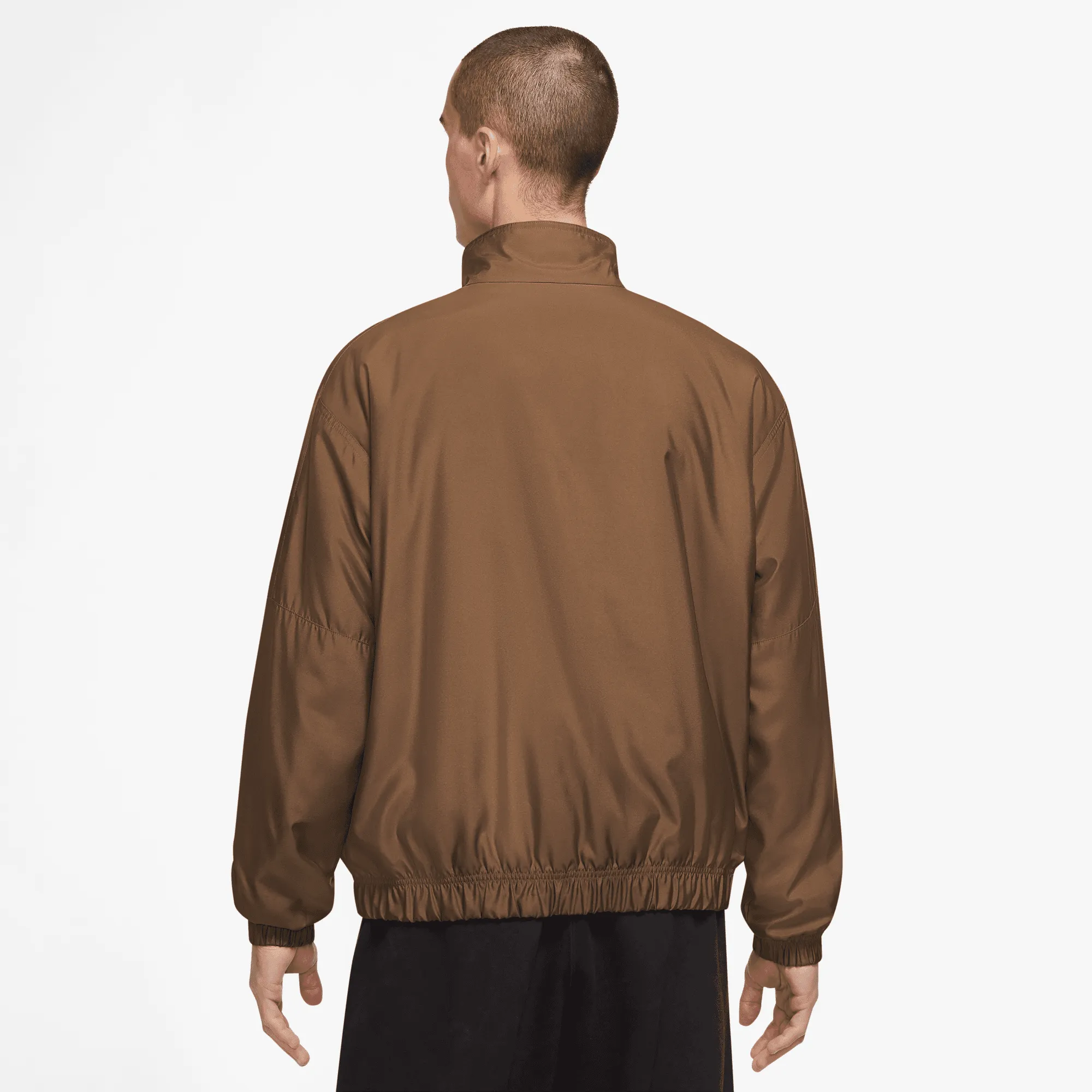 Nike Solo Swoosh Brown Satin Bomber Jacket