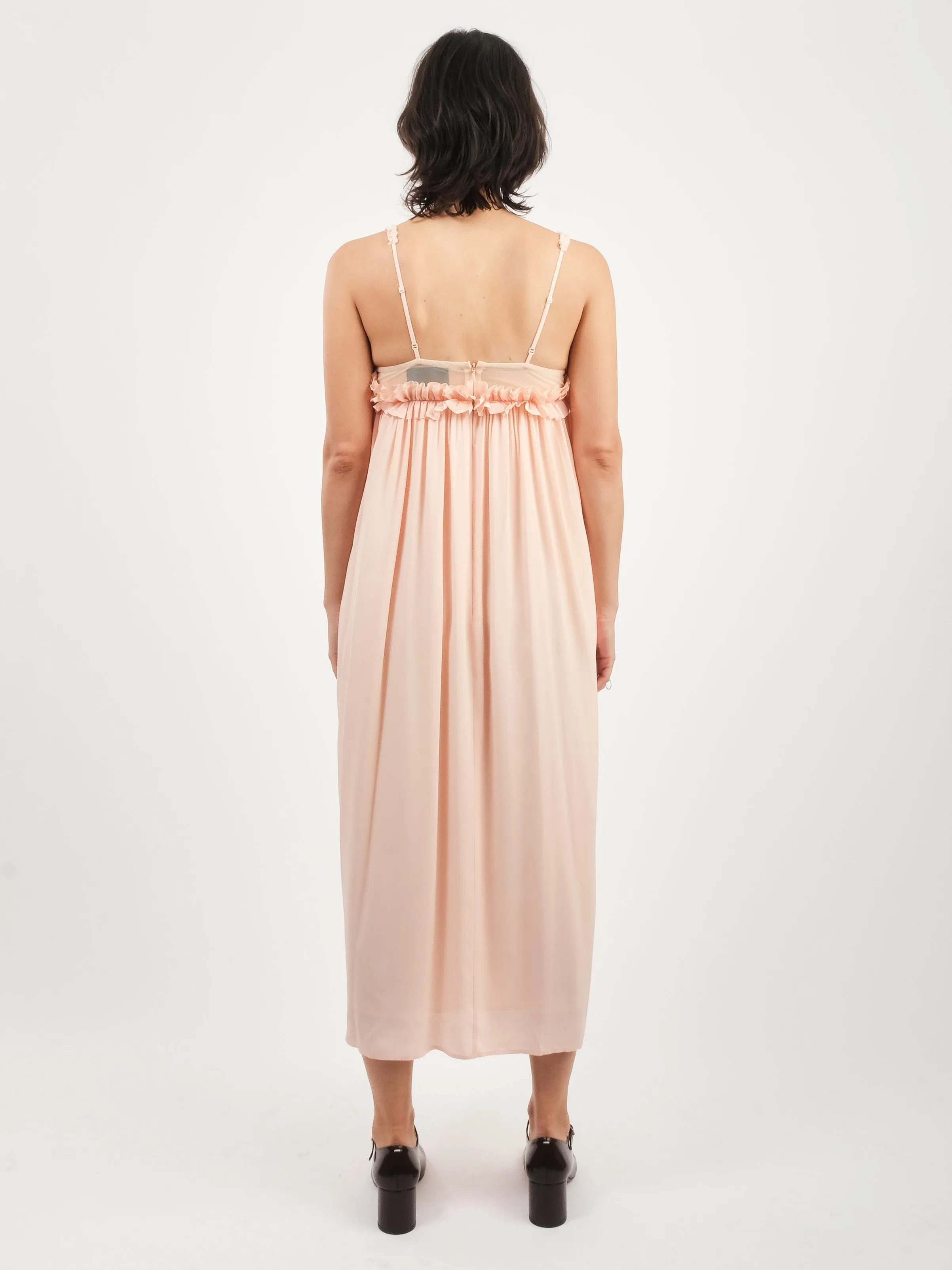 Peach Integrated Bra Tulip Dress