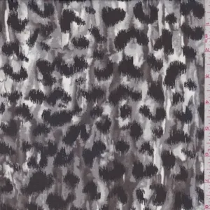 Pewter/Black Animal Print Chiffon Fabric