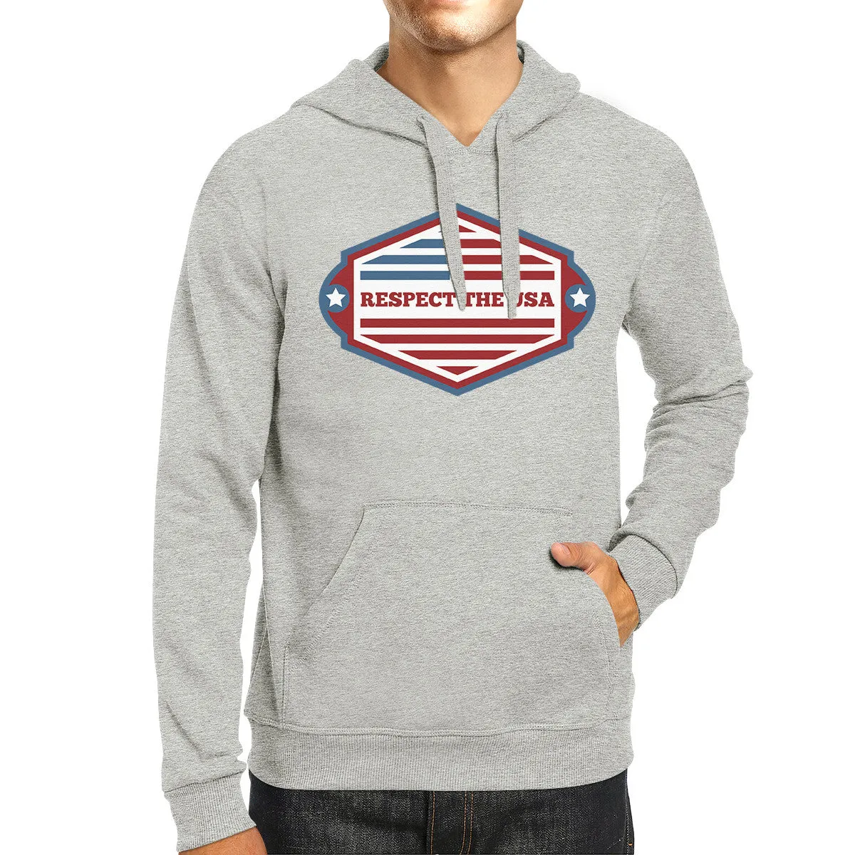 Respect The USA Unisex Gray Hoodie Crewneck Pullover Fleece Gifts