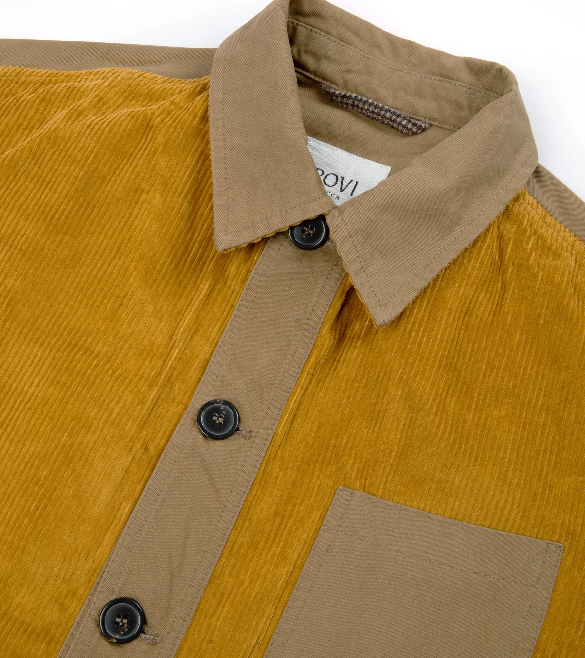 Rovi Lucca Cotton Twill & Corduroy Garden Jacket: Khaki/Gold