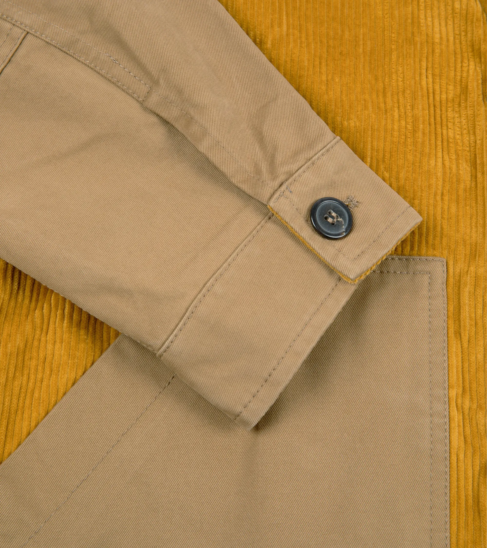 Rovi Lucca Cotton Twill & Corduroy Garden Jacket: Khaki/Gold