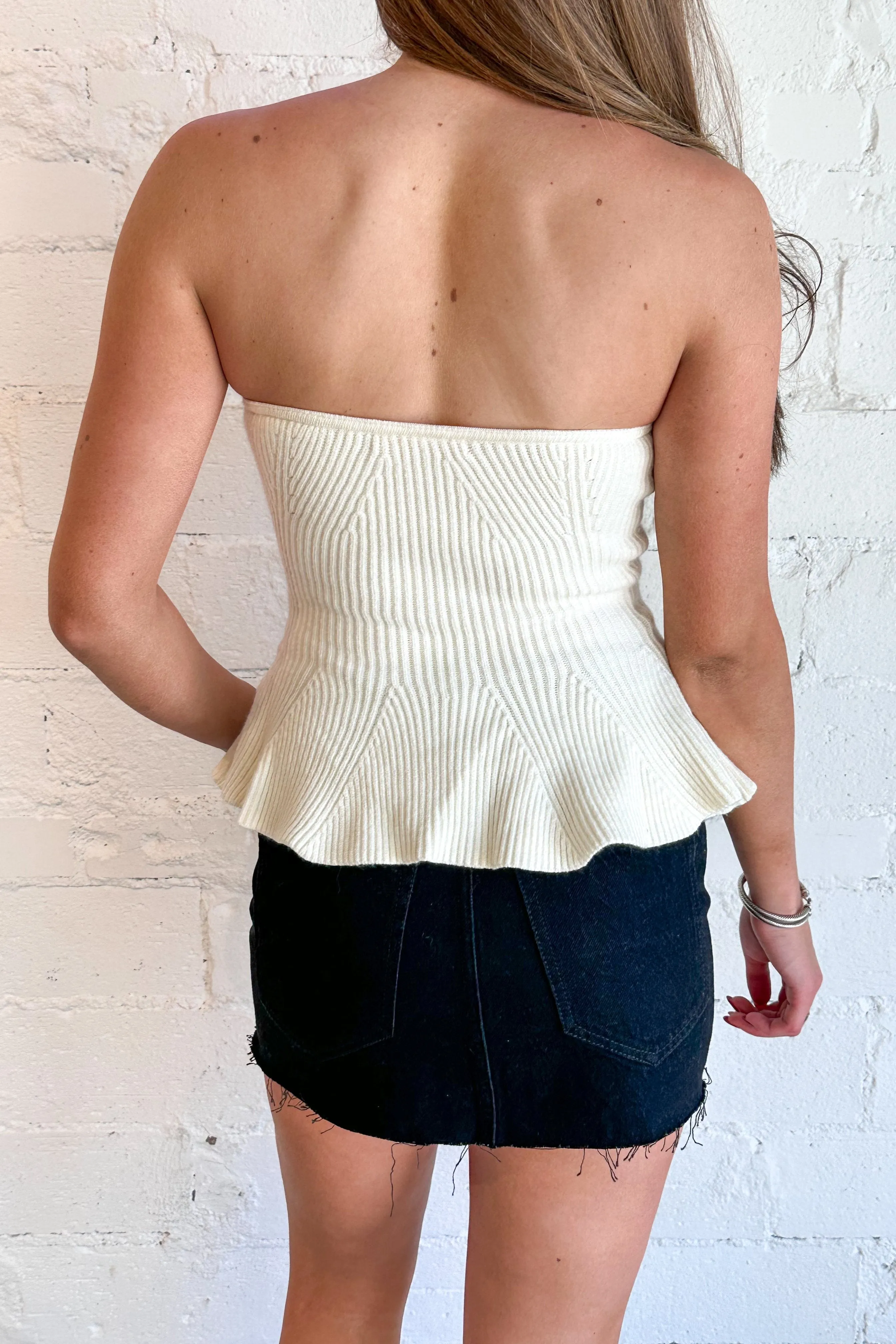 Sassy Peplum Sweater Tube Top