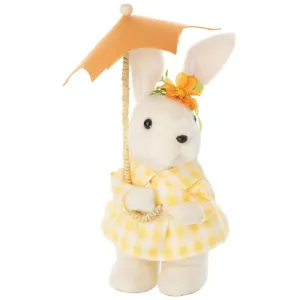 Silver Tree Felt Bunny Decor - Umbrella Bunny, Orange