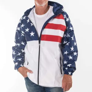 USA Flag Full Zip Rain Jacket