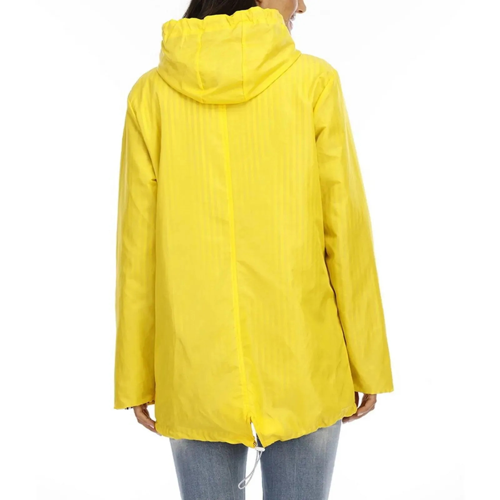 Women Solid Rain Jacket Outdoor Plus Size Hooded Windproof Loose Coat Women's Athletic Jackets