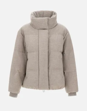 Wool Cashmere Down Jacket in Grey