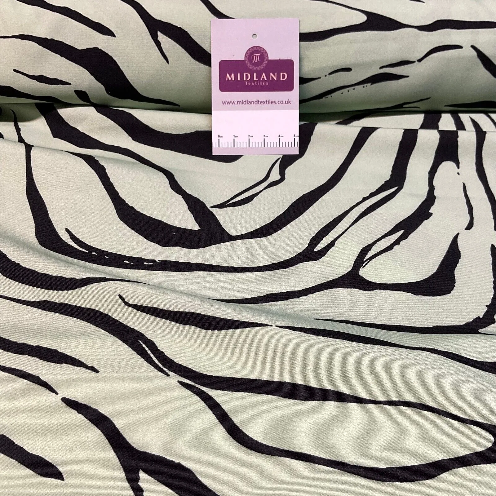 Zebra Animal Printed  peach crepe dress fabric sold by the meter M1942