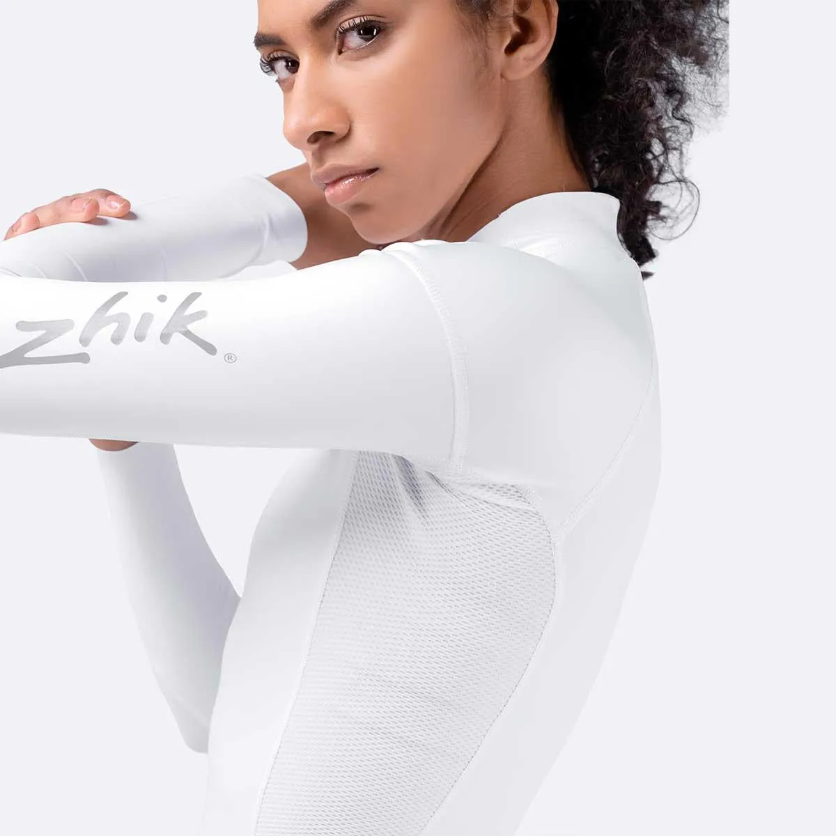 Zhik Womens Long Sleeve Spandex Rash Vest Top - White